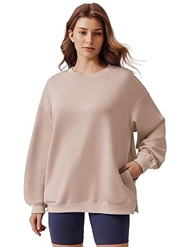 PINSPARK Sweatshirts for Women Crewneck Fall Outfits Side